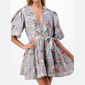 Dance & Marvel Eyelet Floral Mini Dress - XS